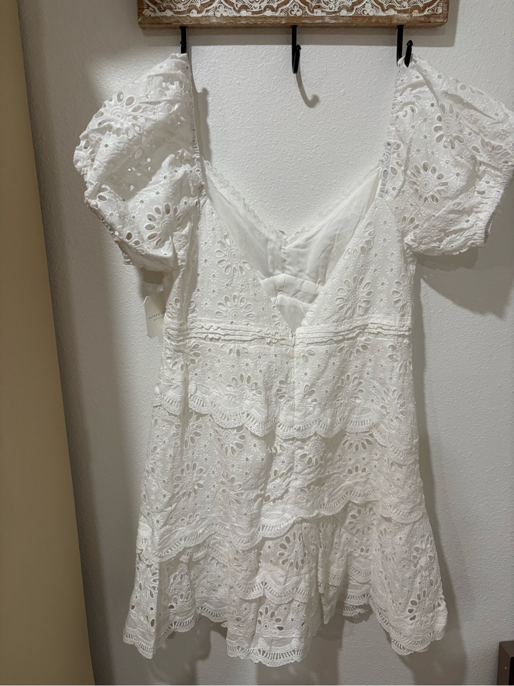 Altar'd State White Eyelet Tiered Mini Dress